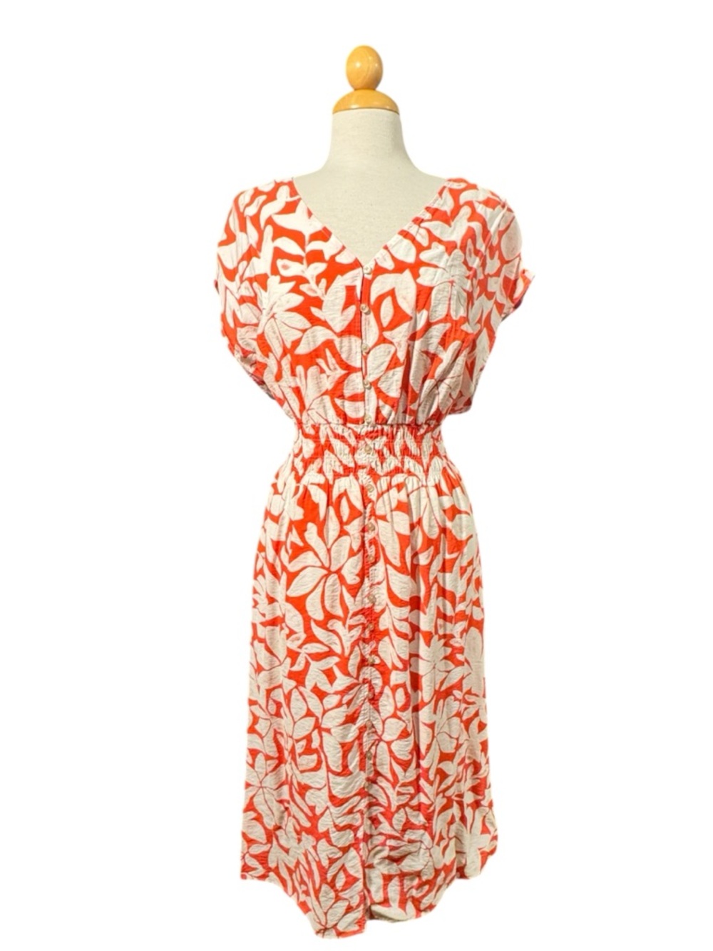 Sonoma Coral and White Floral Dress